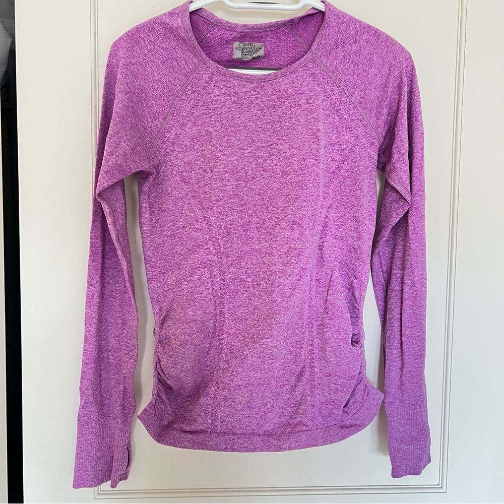 Athleta Heathered Magenta Long-Sleeve Performance Top